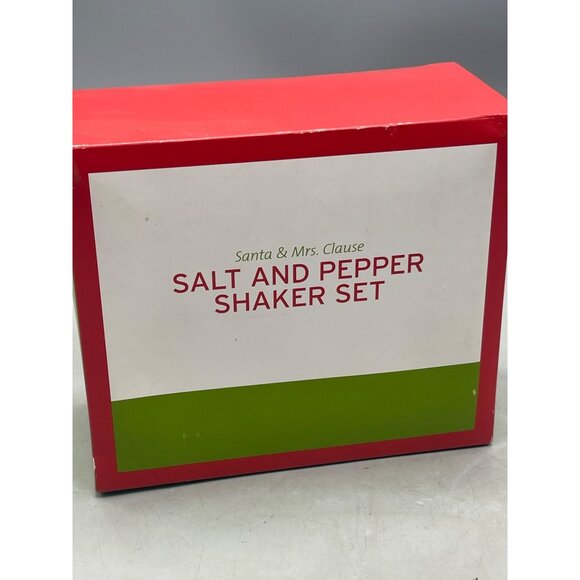 Christmas Santa & Mrs. Clause salt & pepper shaker set dinning red 4.5" READ NEW - Picture 2 of 6